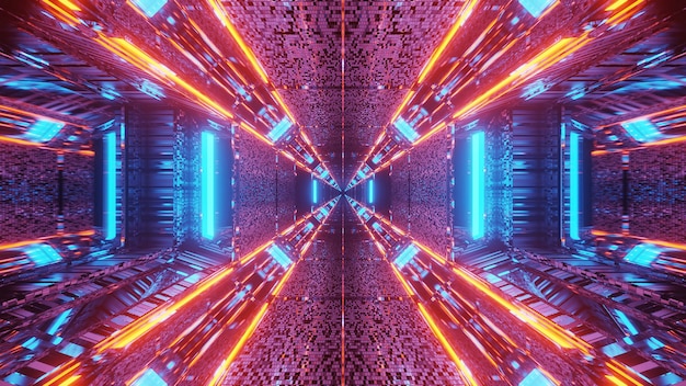 Foto grátis fundo futurista com padrões de luz de néon abstratos brilhantes - ótimo para um fundo cósmico