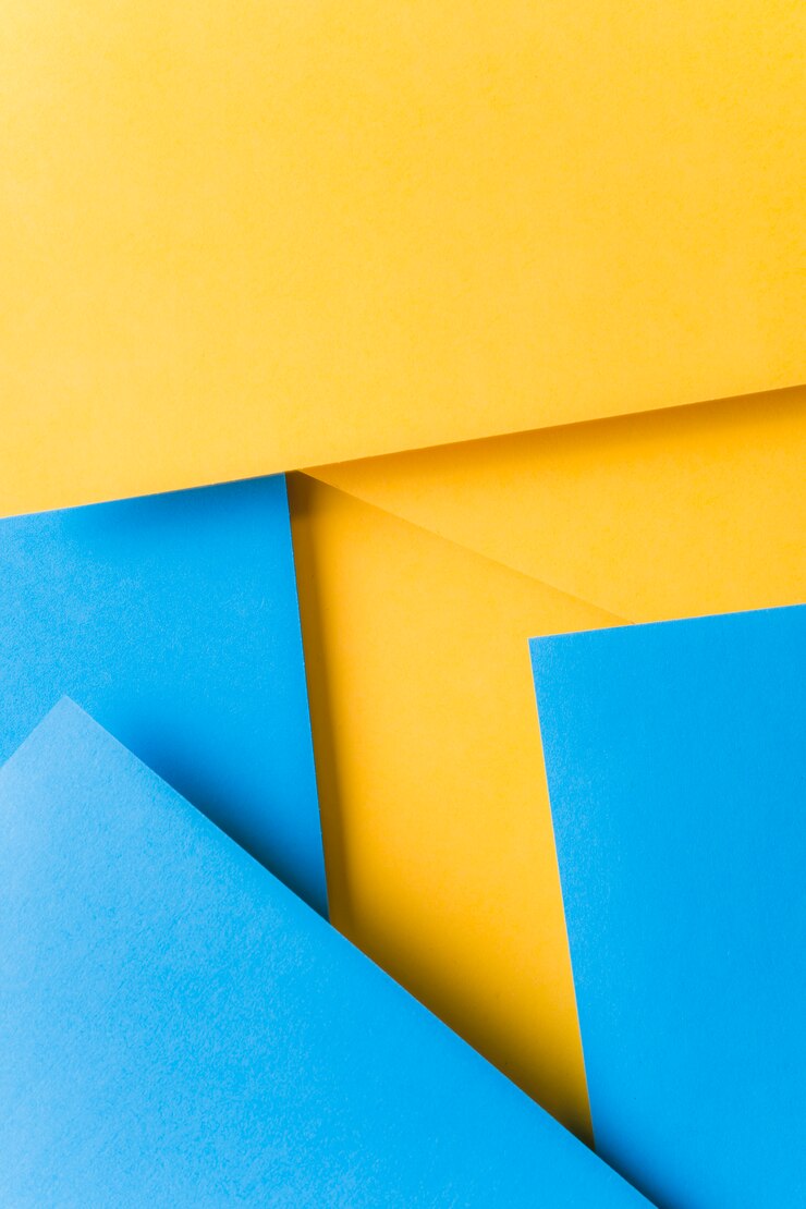 Foto grátis fundo geométrico simples cartão amarelo e azul