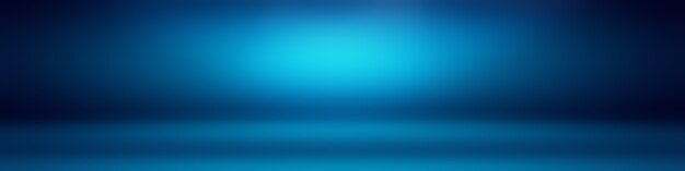 Fundo gradiente de luxo abstrato azul escuro liso com banner de estúdio vinheta preta