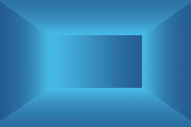 Fundo gradiente de luxo abstrato azul escuro suave com banner de estúdio de vinheta preta