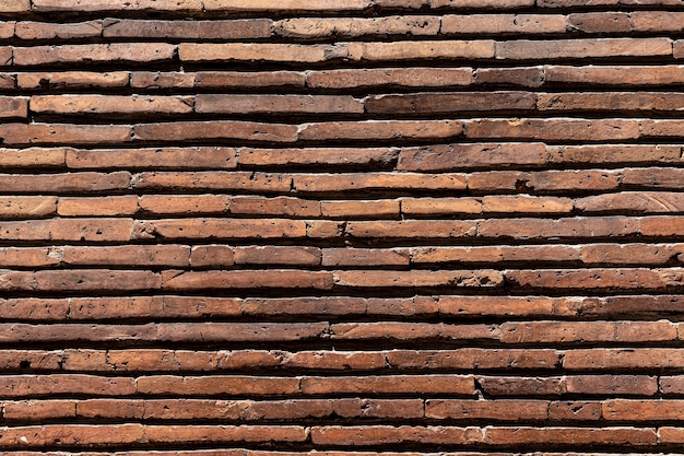 Fundo horizontal da parede de tijolo marrom