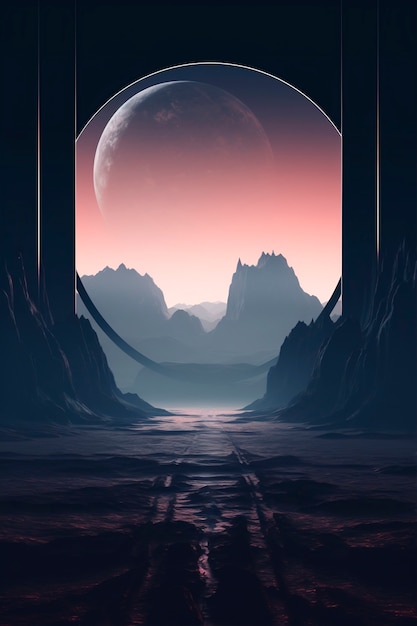 Fundo lunar futurista