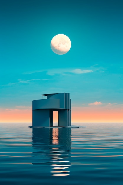 Fundo lunar futurista
