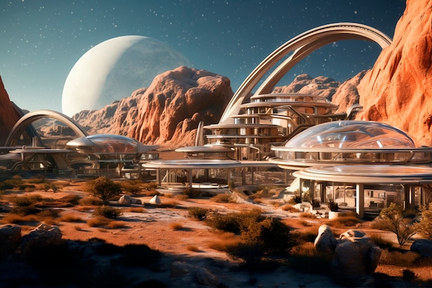 Fundo lunar futurista