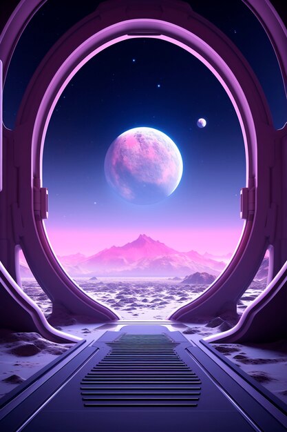 Fundo lunar futurista