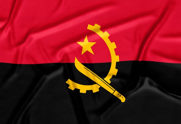 Fundo realista da bandeira de Angola