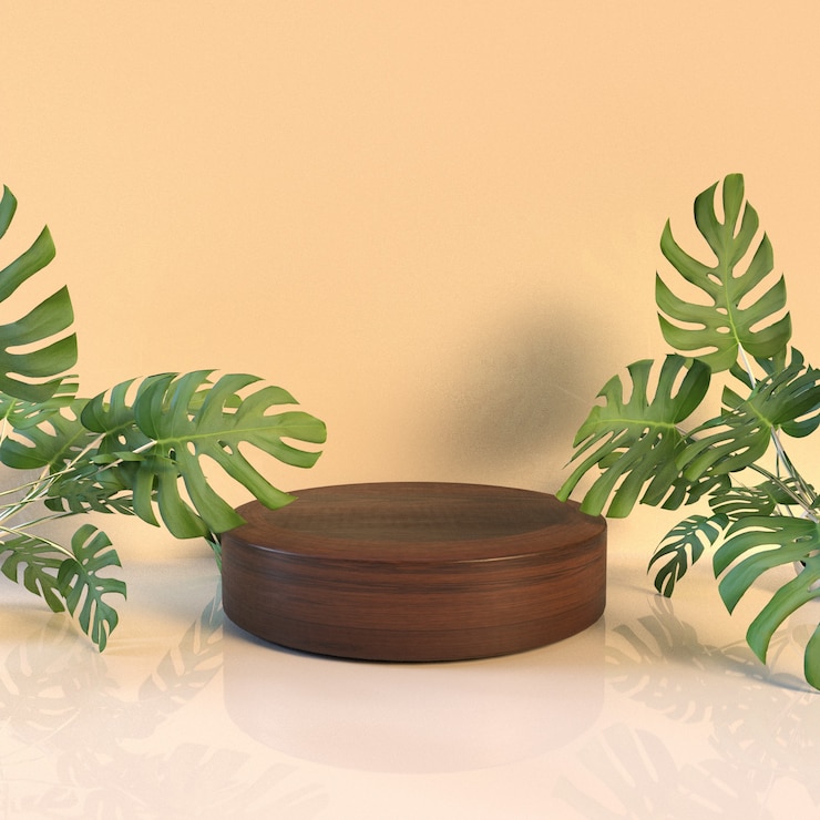 Foto grátis fundo tropical podium 3d