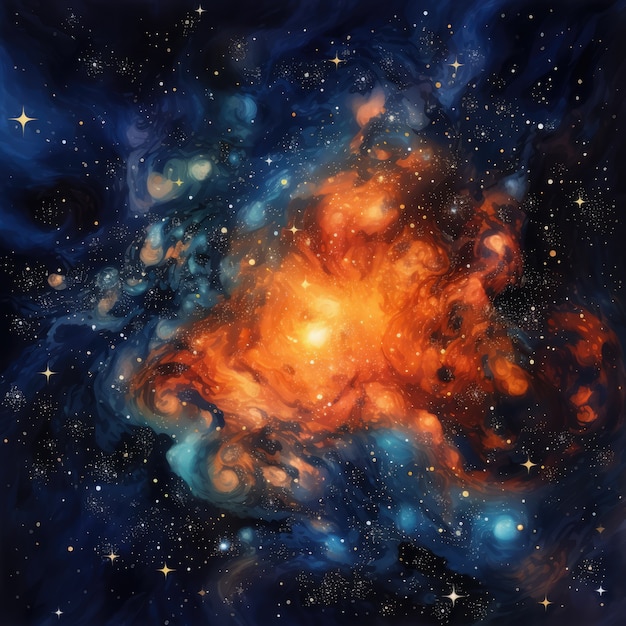 Foto grátis galáxia de arte digital