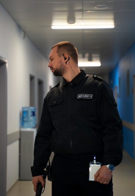 Garda de segurança no espaço de trabalho