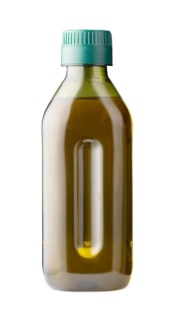 Garrafa de azeite isolada no fundo branco