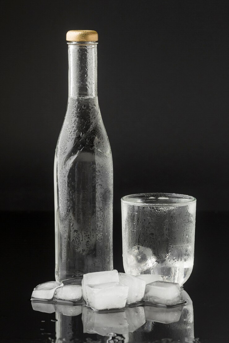 Foto grátis garrafa transparente cheia de água