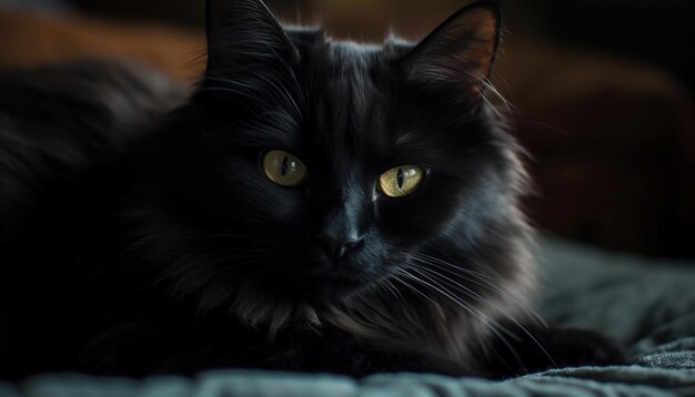 Gatinho fofinho olhando de perto o retrato de beleza gerado por IA