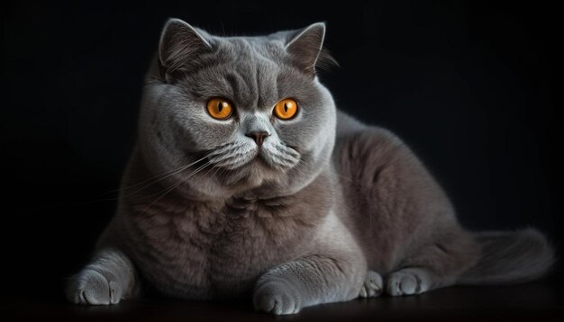 Gatinho fofo olhando para a beleza de raça pura da câmera gerada por IA