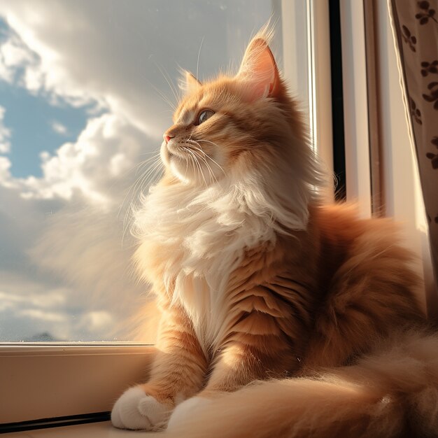 Gatinho fofo relaxando dentro de casa