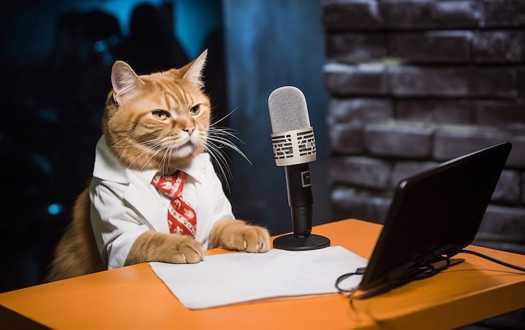 Foto grátis gato alegre a divertir-se