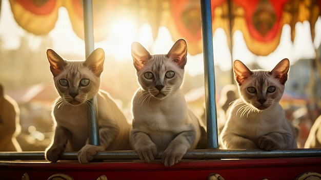 Foto grátis gatos peludos bonitos ao ar livre