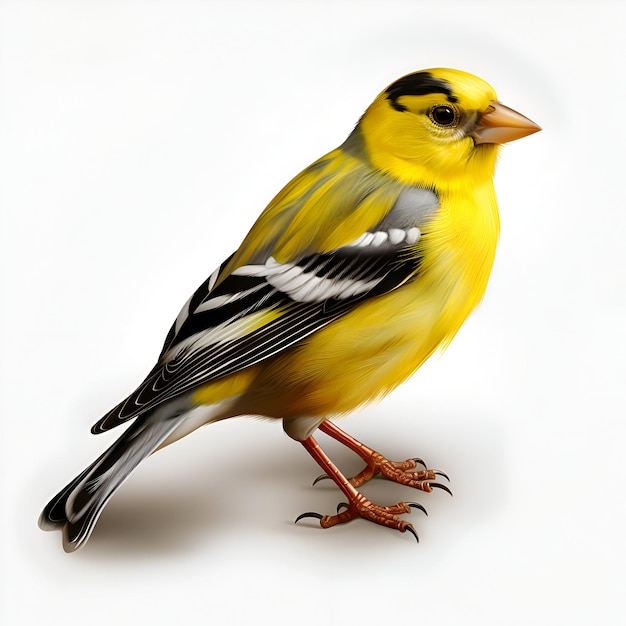 Foto grátis goldfinch isolado em um fundo branco renderização 3d