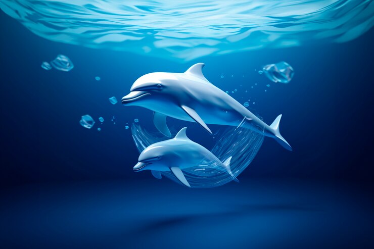 Foto grátis golfinho 3d com cores vibrantes