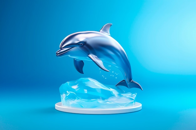 Foto grátis golfinho 3d com cores vibrantes