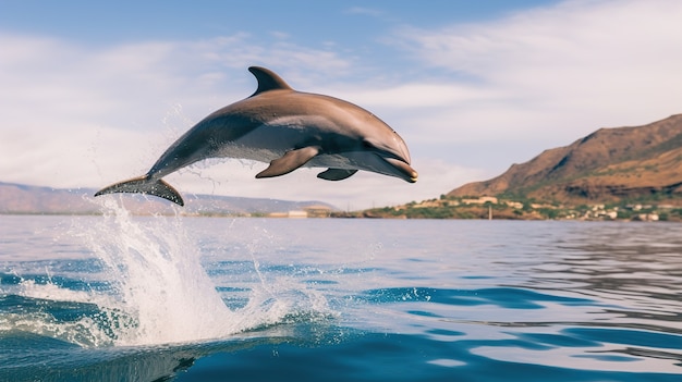 Foto grátis golfinho saltando da água