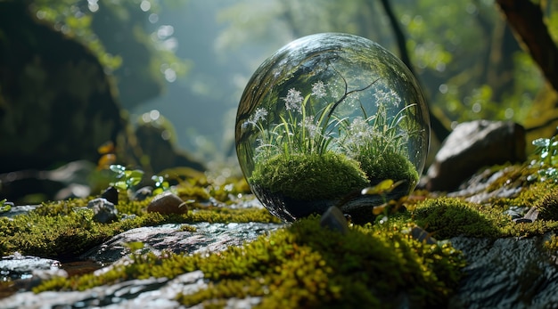 Foto grátis gota de água realista com um ecossistema