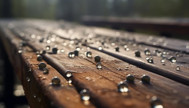 Gota de chuva fresca na beleza abstrata da natureza da folha gerada pela ia