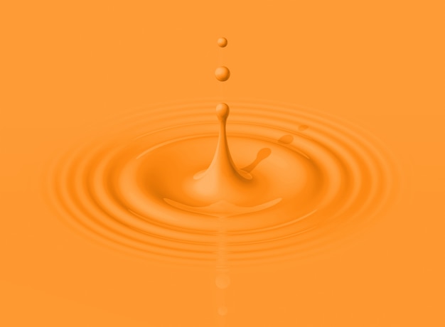 Gota de ondulação laranja e ondulação