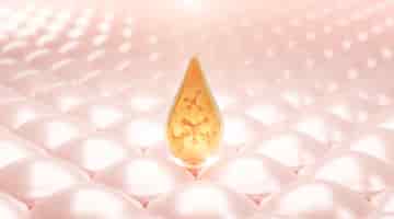 Foto grátis gota de vitamina na célula da pele