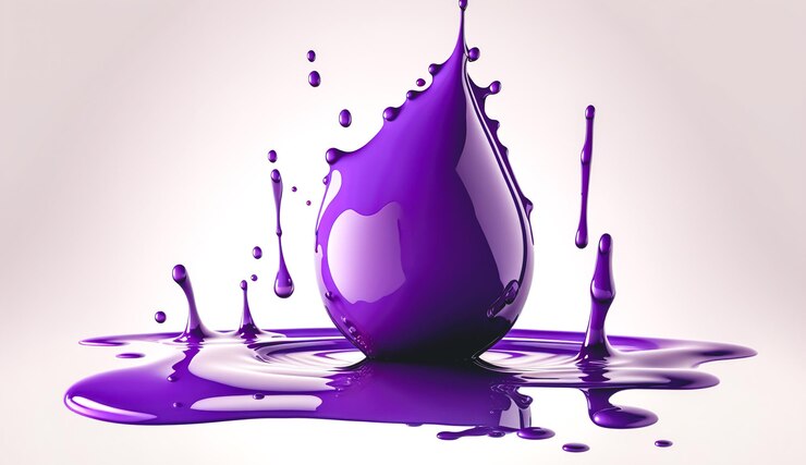Foto grátis gota roxa de ia generativa de closeup de tinta