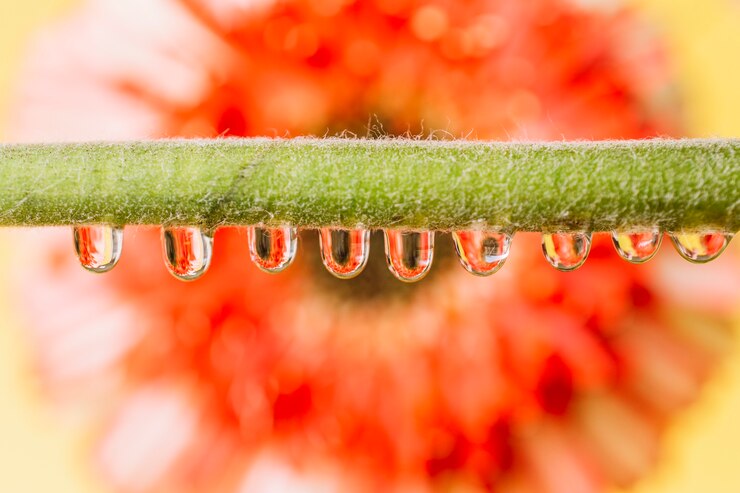 Foto grátis gotas de água de uma flor