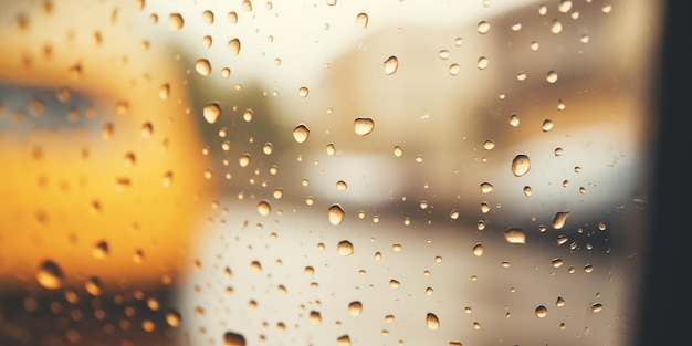 Foto grátis gotas de chuva obscurecem a vista através de uma janela em um dia sombrio