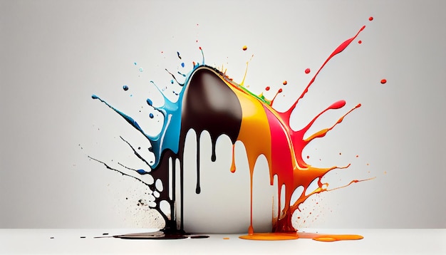 Foto grátis gotas de tinta abstrata girando em caos colorido gerado por ia