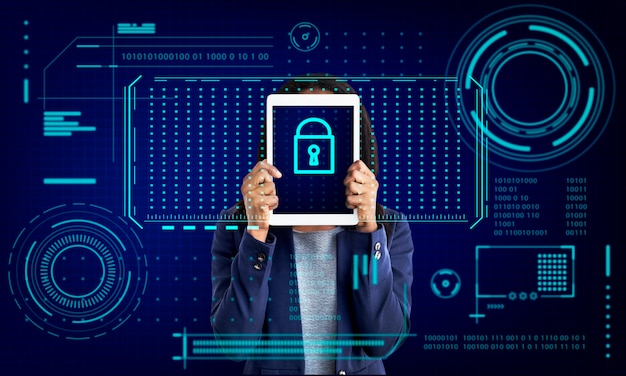 Gráfico de proteção de privacidade de segurança de senha de bloqueio de chave