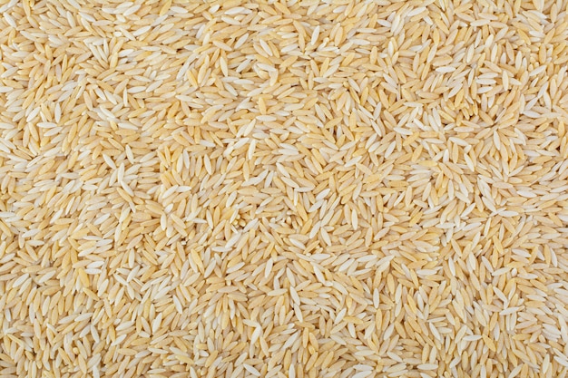 Grande pilha de arroz integral de grão longo cru