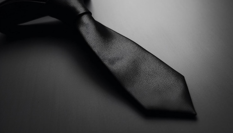 Foto grátis gravata de seda amarrada em elegante nó listrado gerado por ia