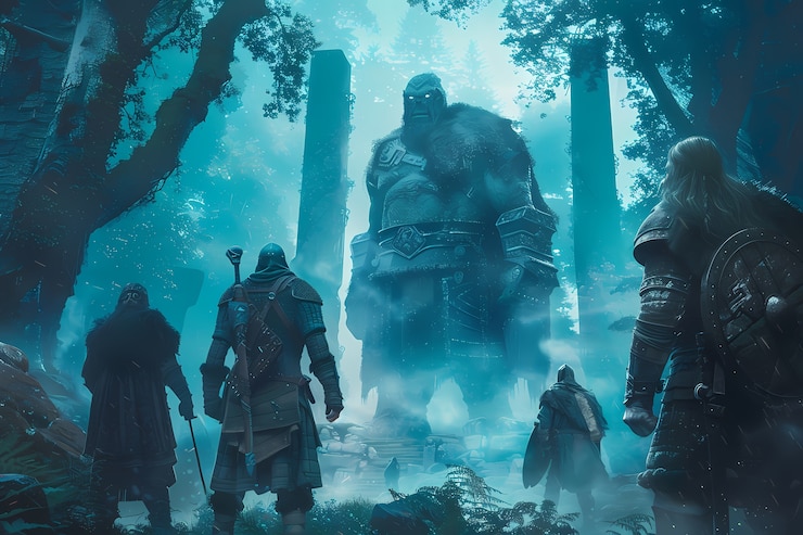 Foto grátis grupo de fantasia de aventureiros