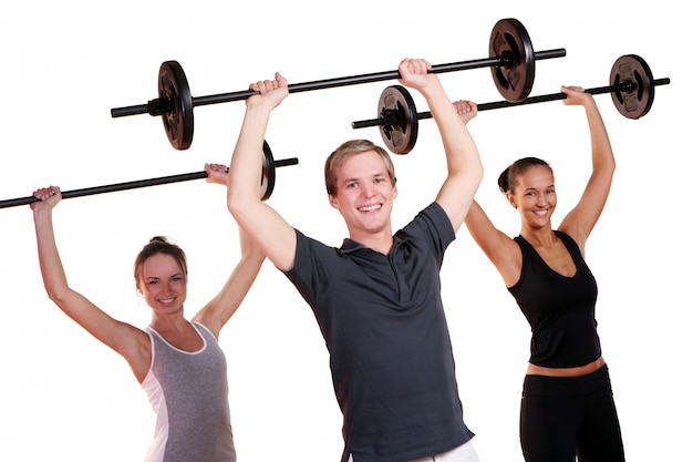 Foto grátis grupo de pessoas fazendo exercícios de fitness