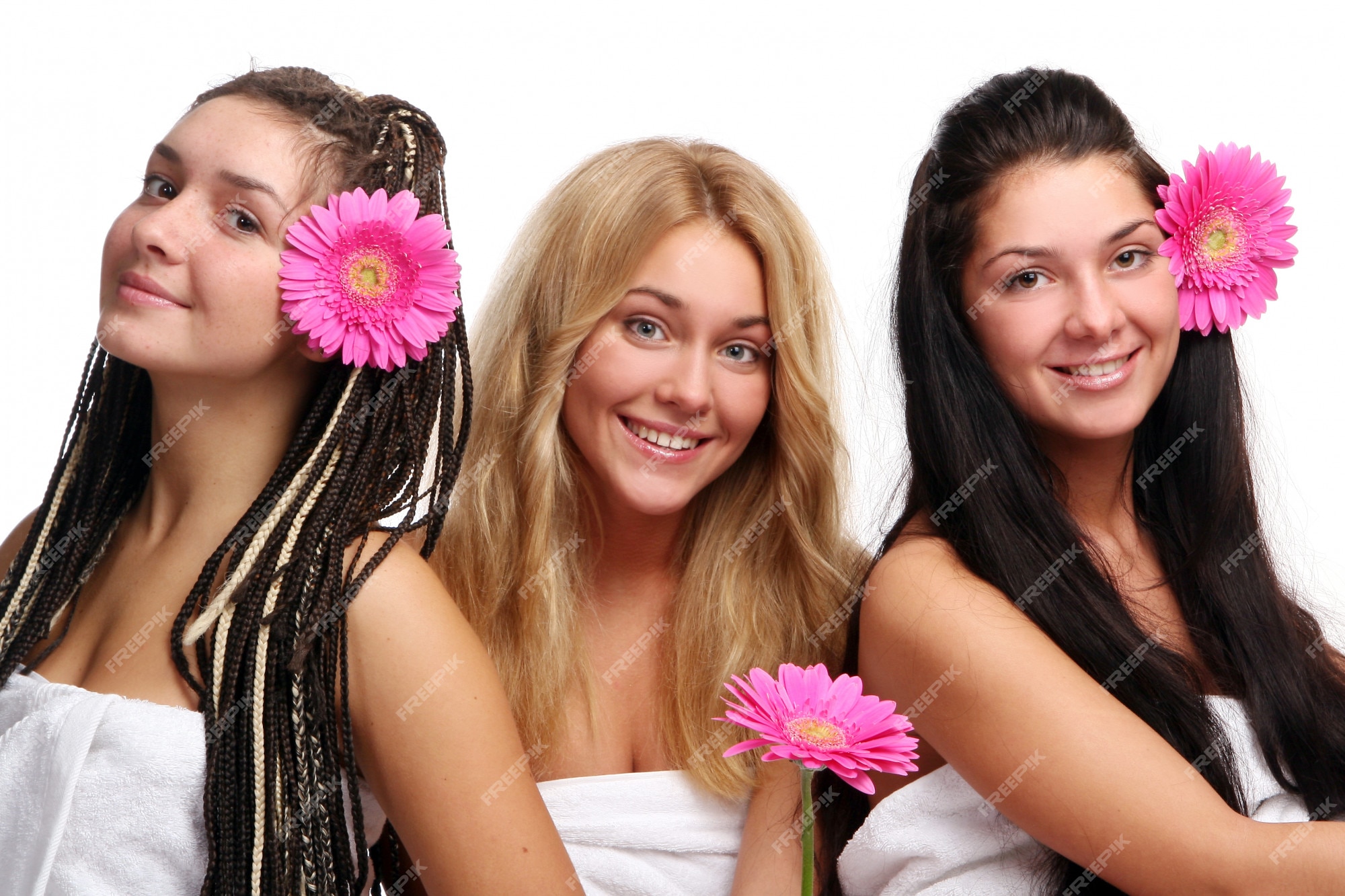 três meninas bonitas 11445774 Foto de stock no Vecteezy