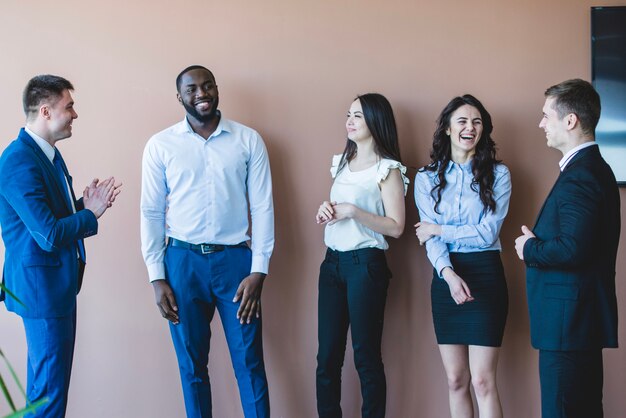 Grupo, elegante, negócio, pessoas