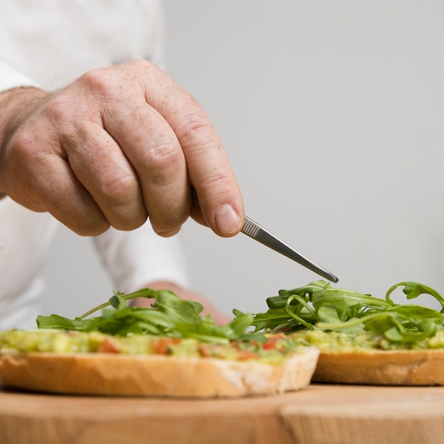 Guacamole de tempero de chef