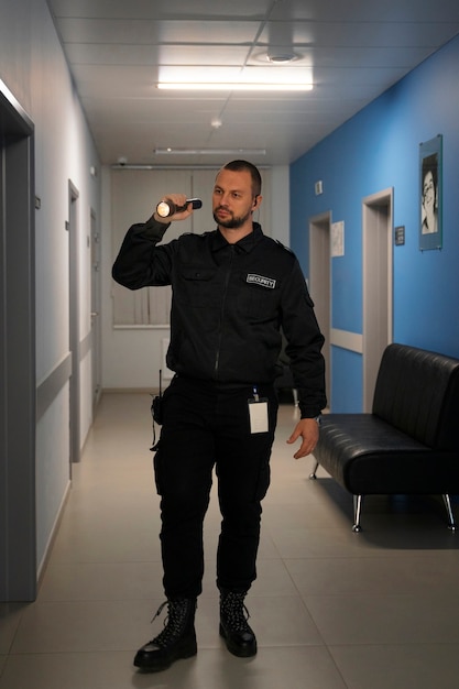 Guarda de segurança no espaço de trabalho