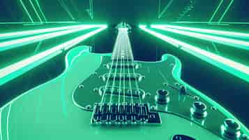 Foto grátis guitarra elétrica com luz de néon