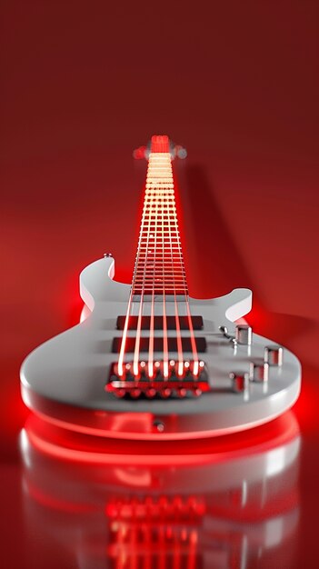 Foto grátis guitarra elétrica com luz de néon