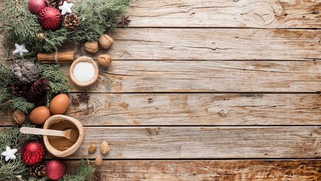 Guloseimas deliciosas de natal com espaço para cópia