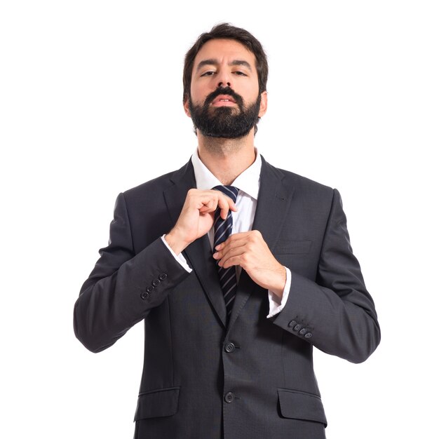 Handsome businessman over white background