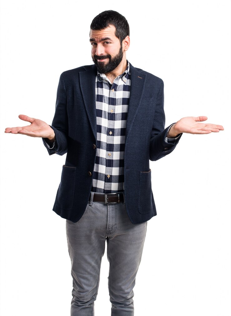 Foto grátis handsome homem fazer gesto sem importância