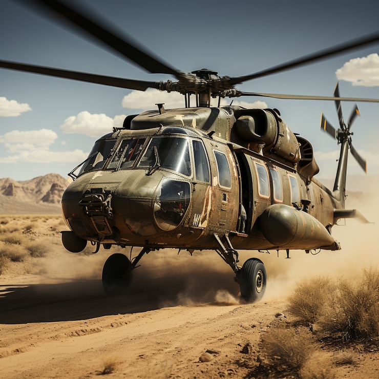 Foto grátis helicóptero do exército na sobremesa