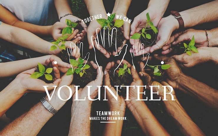 Foto grátis helping hands volunteer support gráfico de serviço comunitário