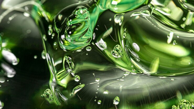 Foto grátis higiene verde com textura de gel limpa com bolhas