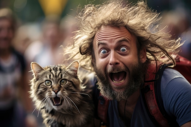 Foto grátis homem alegre a divertir-se